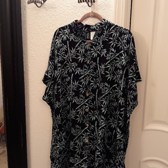 New MIB Black Turquoise Stand Collar Tunic - Picture 6 of 6